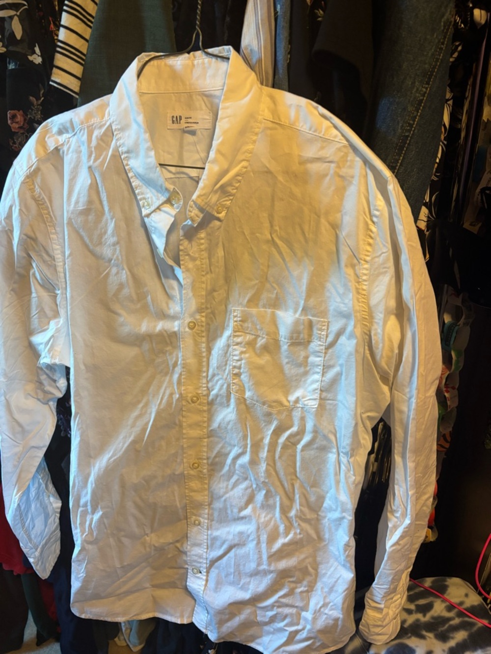 GAP Factory Men's White Casual Button-Down Shirt